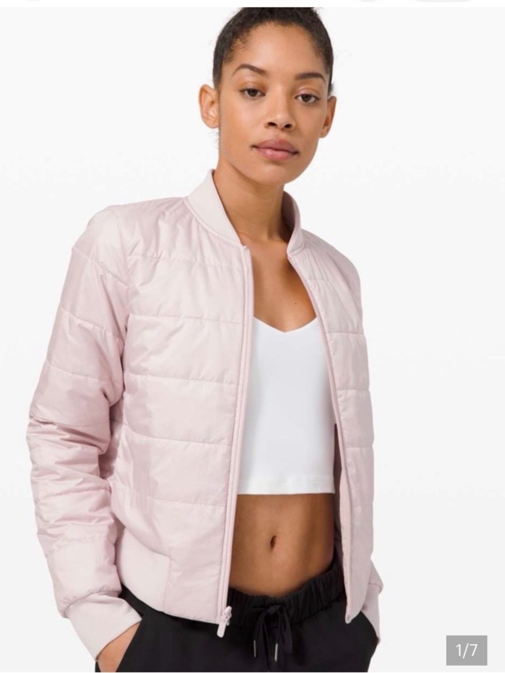 Lululemon light pink bomber reversible jacket.